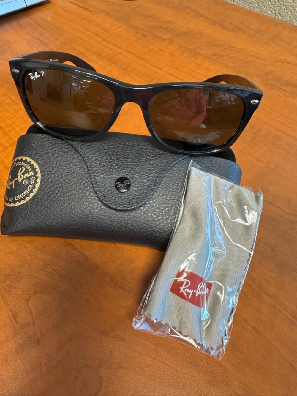 Ray-Ban Black Polarized Sunglasses - Glossy Black Frame
